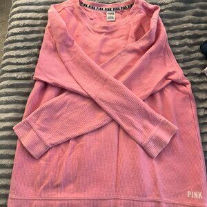 PINK, long sleeve crewneck, size L; pink